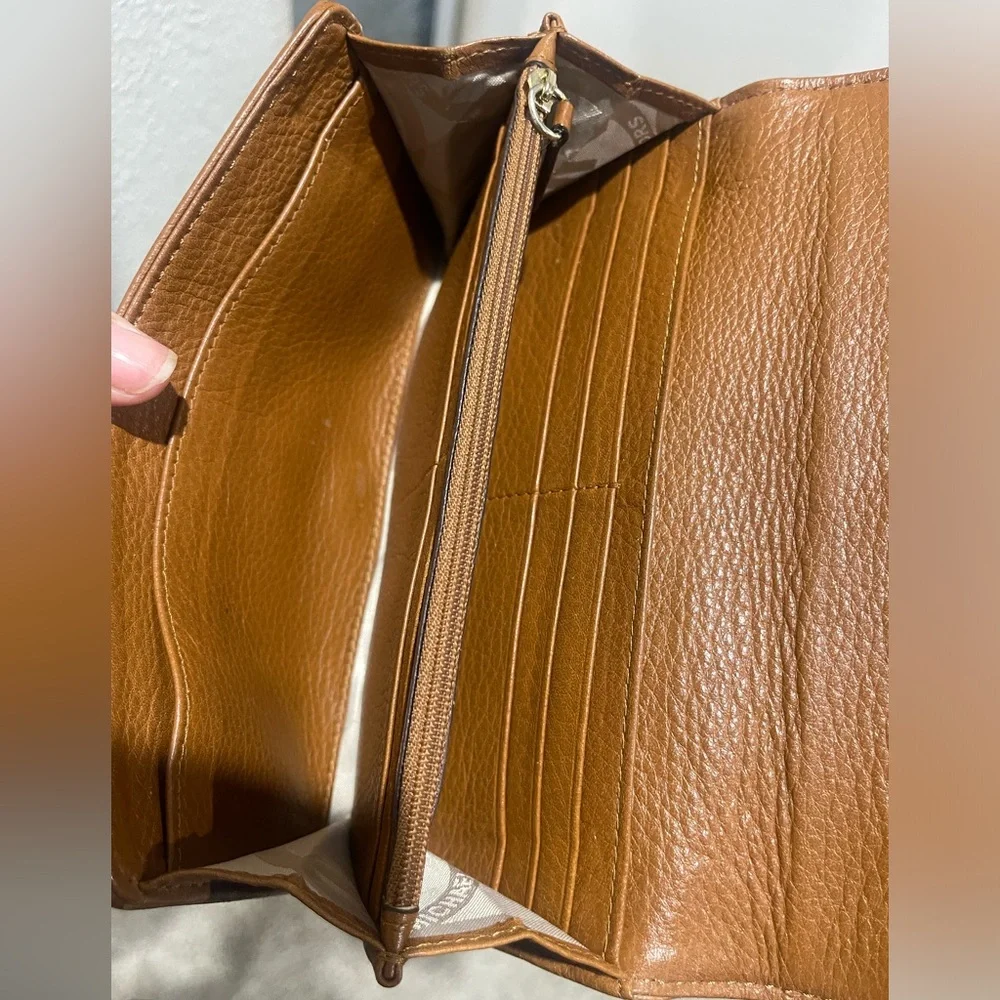 Michael Kors Cognac Leather Buckle Continental Wallet - Picture 5 of 8